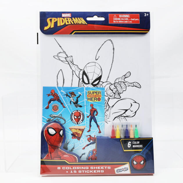 Spiderman 8pc Colouring Sheets