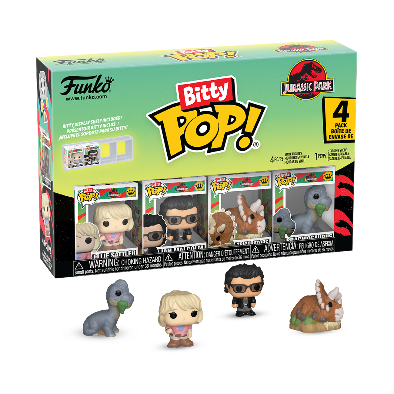 92953BITTY POP 4PK: JURASSIC PARK- TRICERATOPS (1X48) - TCPM000226070052